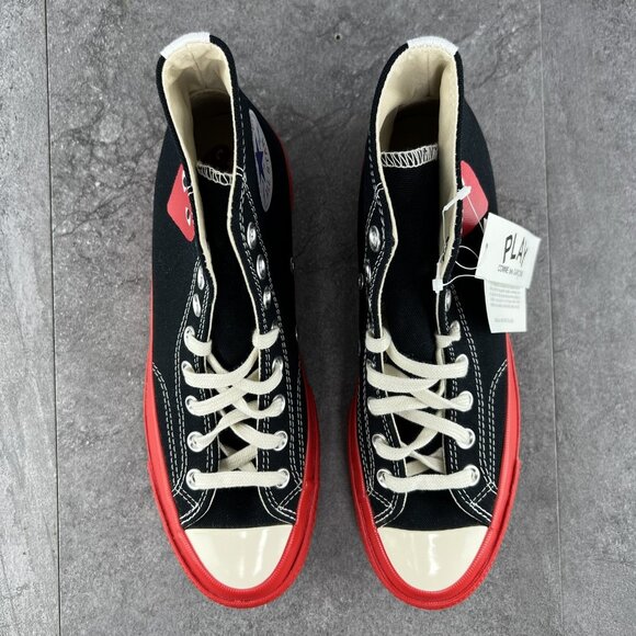 Converse Chuck Taylor All Star 70 Hi Comme Des Garcons Size 9 Womens Black Red - Picture 8 of 9